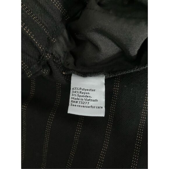 NINE WEST Black & Tan Striped Elastic Waist Pants Size XL - Picture 12 of 12